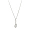vintage Zilveren vintage collier met witgouden hanger met diamant 14 krt/925