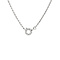 vintage Zilveren vintage collier met witgouden hanger met diamant 14 krt/925