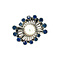 vintage Witgouden vintage ring met saffier en parel 14 krt