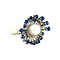 vintage White gold vintage ring with sapphire and pearl 14 kt
