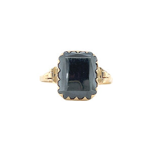 Gouden ring met hematiet 14 krt