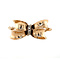 vintage Gouden vintage strik broche met diamant 14 krt
