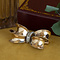vintage Gouden vintage strik broche met diamant 14 krt
