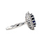 vintage White gold entourage ring with sapphire and zirconia 14 kt
