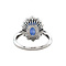 vintage White gold entourage ring with sapphire and zirconia 14 kt