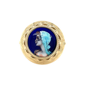 Gouden ring met limoges 14 kt