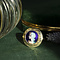 vintage Gouden ring met limoges emaille 14 kt