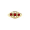 vintage Golden vintage trigolie ring with blood coral 14 kt