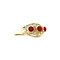 vintage Golden vintage trigolie ring with blood coral 14 kt