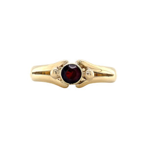 Gouden ring met granaat 14 kt