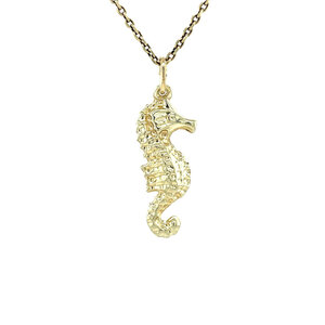 Gold seahorse pendant 14 kt