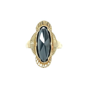 Gold ring with hematite 14 kt