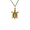 vintage Gold vintage turtle pendant with spinel 14 kt