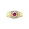 vintage Gouden vintage ring met robijn en diamant 14 kt