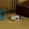 vintage Gouden vintage ring met robijn en diamant 14 kt