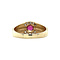 vintage Gouden vintage ring met robijn en diamant 14 kt