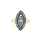 vintage Gold vintage entourage ring with rose diamond 14 kt/925