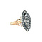 vintage Gouden vintage entourage ring met roosdiamant 14 kt/925