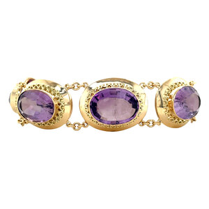 Gold bracelet with amethyst 14 kt
