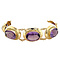 vintage Gouden vintage bootjes armband met amethist 14 kt
