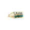vintage Gold vintage row ring with turquoise and opal 14 kt
