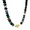 vintage Vintage aventurijn collier met gouden sluiting 14 kt