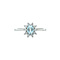 vintage White gold vintage cluster ring with topaz and diamond 14 kt