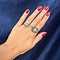 vintage White gold vintage cluster ring with topaz and diamond 14 kt