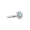 vintage White gold vintage cluster ring with topaz and diamond 14 kt