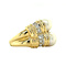 vintage Yellow gold vintage ring with pearl and diamond 18 kt
