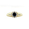 vintage Gouden vintage entourage ring met saffier en diamant 14 krt