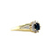 vintage Gouden vintage entourage ring met saffier en diamant 14 krt