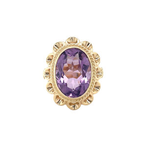 Gold ring with amethyst 14 kt