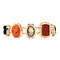 vintage Gold vintage bracelet with cameo, onyx, blood coral, agate and labradorite 14 kt