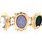 vintage Gouden vintage armband met camee, onyx, bloedkoraal, agaat en labradoriet 14 kt