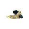vintage Gold vintage hammered ring with sapphire and diamond 14 kt