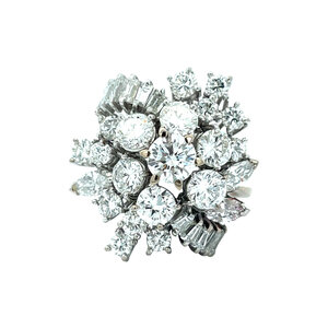 White gold ring with diamond 14 kt