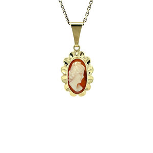 Gold pendant with cameo 14 kt