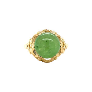 Gouden ring met groene granaat 18 kt