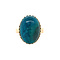 vintage Rose-gold vintage ring with chrysocolla 14 kt