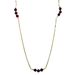 Gouden venetiaan collier met granaat 14 krt