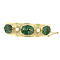 vintage Gouden vintage bangle met jade en parel 14 kt