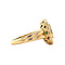 vintage Gouden vintage entourage ring met smaragd en diamant 18 krt