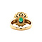 vintage Gouden vintage entourage ring met smaragd en diamant 18 krt