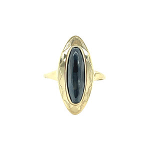 Gold ring with hematite 14 kt
