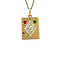 vintage Golden vintage book pendant with enamel 18 kt