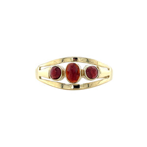 Gouden ring met granaat 14 kt