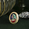 vintage Gold vintage ring with Limoges enamel 14 kt