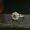 vintage Gold vintage entourage ring with ruby and diamond 18 kt