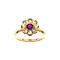 vintage Gouden vintage entourage ring met robijn en diamant 18 krt